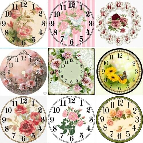 ZOOYA Diamond Painting Rhinestones Clock Rose Diamond Mosaic Full Diamond Embroidery Needlework DIY Mosaic Kit Home Decor RF1475