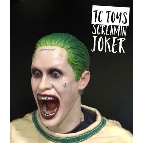 1/6 Scale Jared Leto Head Sculpt Screamin Joker Head Carving Model Toy for 12in Action Figure Collection