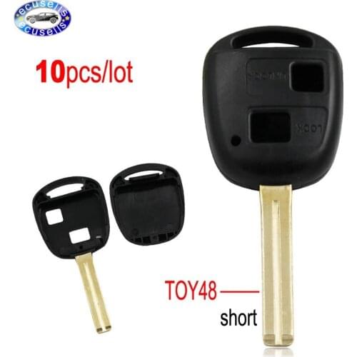 10PCS/LOT, 2 Buttons Remote Key Shell Car Key Case Fob TOY48 (Short) for Lexus