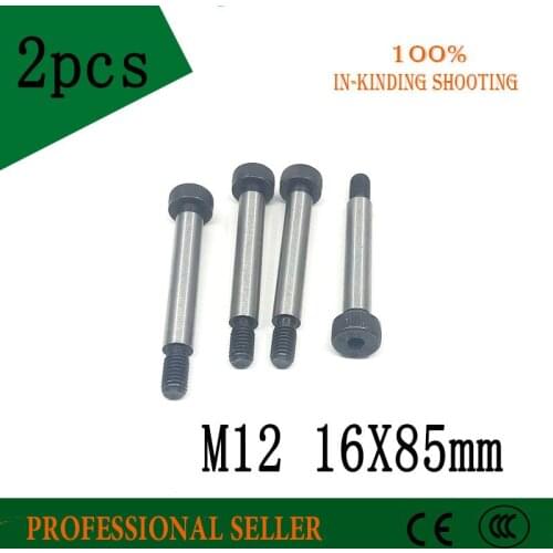 2 Pieces M12 Threaded 16*85mm 12.9 Grade Alloy Steel Hexagon Socket Head Shoulder Screw Bolt