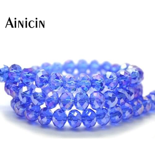 20 Strands Fashion Jewelry Making Findings Faceted Crystal Glass Blue Color DIY Jewelry Making
