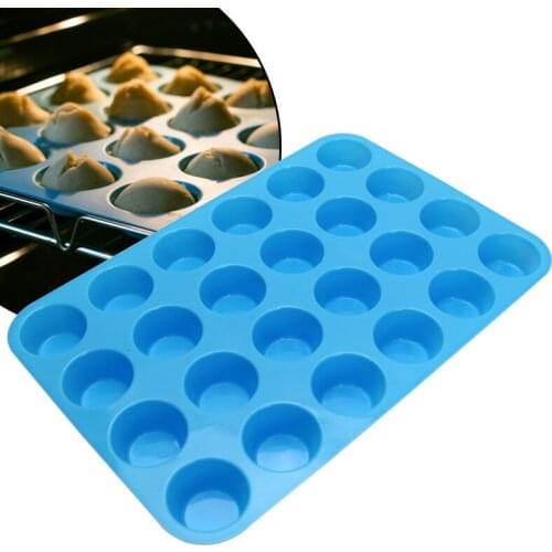 24 Hole Round Cake Mold 24 Connected Baking Tray Silicone Mold Baking Accessories