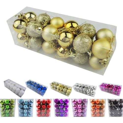 24pcs/lot Christmas Tree Decor Ball Bauble Hanging Xmas Party Ornament decorations for Home Christmas decorations 30cm