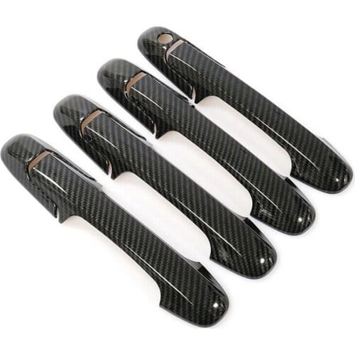 Side Door Handle Cover Trims 8PCS/set ABS Material Carbon Fiber For 03-07 Honda Accord