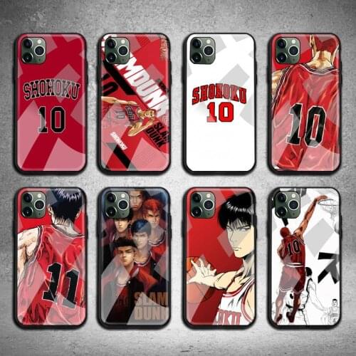 Anime Slam Dunk Shohoku Team Phone Case Tempered Glass For iPhone 12 pro max mini 11 Pro XR XS MAX 8 X 7 6S 6 Plus SE 2020 case