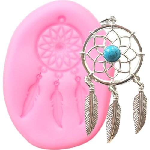 Flower Pendant Silicone Mold Feather Wind Chimes Fondant Molds Cake Decorating Tools Candy Polymer Clay Chocolate Gumpaste Mould