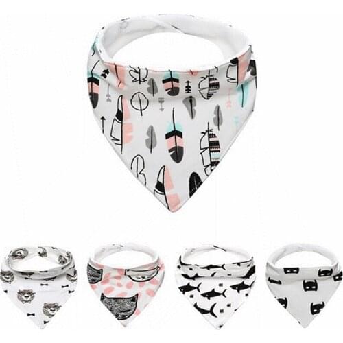 Baby Cotton Bandana Drool Bibs Feeding Saliva Towel Baby Bibs Burp Cloths Printed Dribble Triangle Waterproof Bibs Breastplate