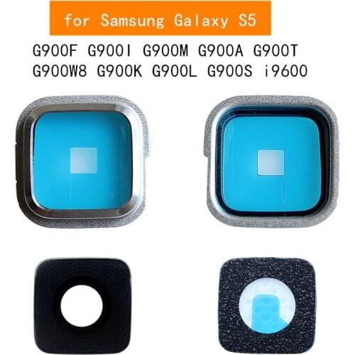 For Samsung Galaxy S5 i9600 Rear Back Camera Glass Lens Frame Holder for Galaxy S5 G900F+ Glue Replacement Repair Spare Parts