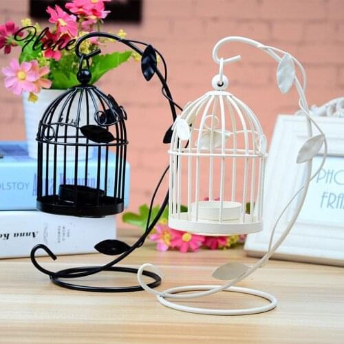 Flone Modern Iron European Style Candlestick Bird Cage Wind Light Decoration Wedding Home garden Decor Accessories Crafts Gifts