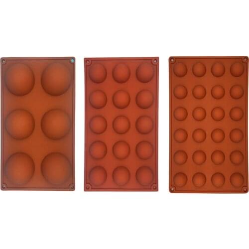 Hemisphere Shape Silicone 6/15/24 Holes Food Grade Baking Accessories Chocolate Candy Mold Bakeware Kitchen Gadgets