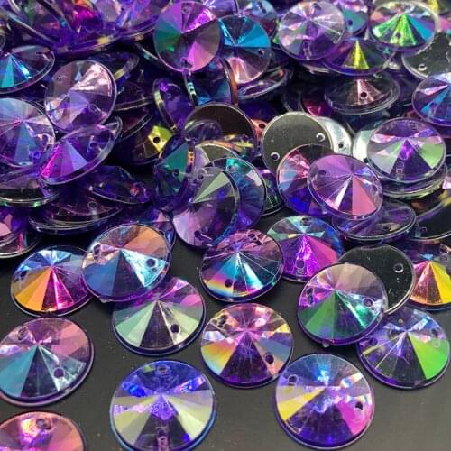 Inyajay 20pcs 16mm AB Glass Stones Top Quality Flatback Sewing Crystal Strass Craft Sew On Rhinestone For Needlework/Clothes