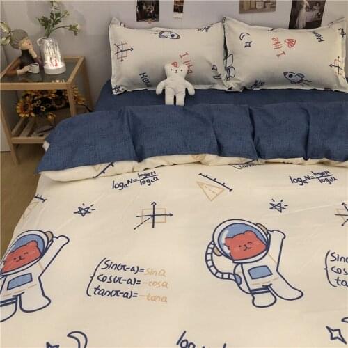 Fashion Bedding Set for Kids Boys Girls Bed Linen Sheet Plaid Duvet Cover Single Double Queen Quilt Covers Sets Bedclothes