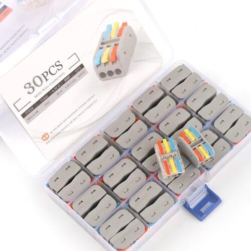 Boxed Mini Type Conductor Quick Wire ConnectorsSPL 2/3 Pin Push-in Universal Compact Wire Connectors Conductor Terminal Block