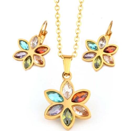 OUFEI Fashion Stainless Steel Wedding Jewelry Sets For Women Bridal Jewelry Sets And Stone Womens Clothing & Accessories