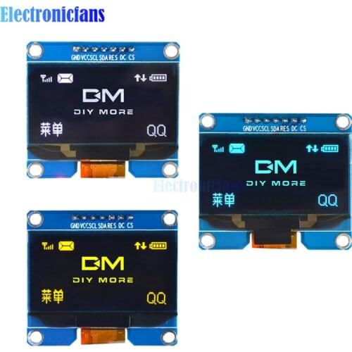 1.54 inch SSD1309 OLED Display Module 128x64 SPI IIC I2C Interface OLED Screen Board 3.3-5V UART for arduino Yellow/White/Blue