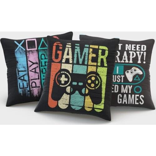 Game Controller Pillow Case Gamer Joypad Joystick Cushion Cover Throw Play Video Polyester Pillow Covers 45cm No Pillow Insert