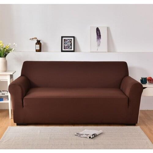 Solid Color Sofa Covers for Living Room Polyester Modern Elastic Corner Couch Cover Slipcovers Chair Protector 1/2/3/4 Seater