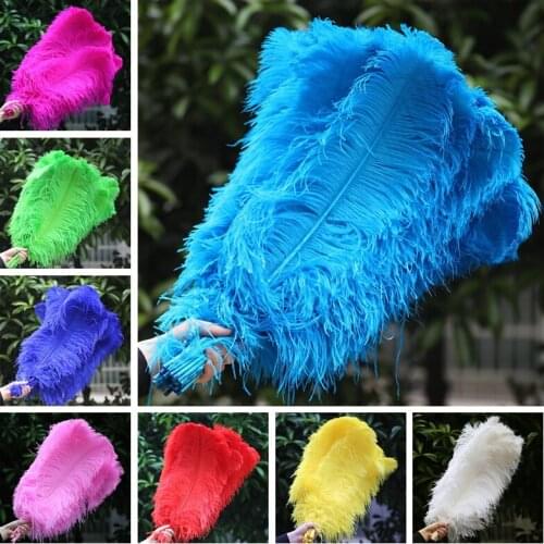 Wholesale 26-28 Inch(65-70CM) Big Pole White Ostrich Feathers For Crafts Plumes Party Home Wedding Decorations Ostrich Feather