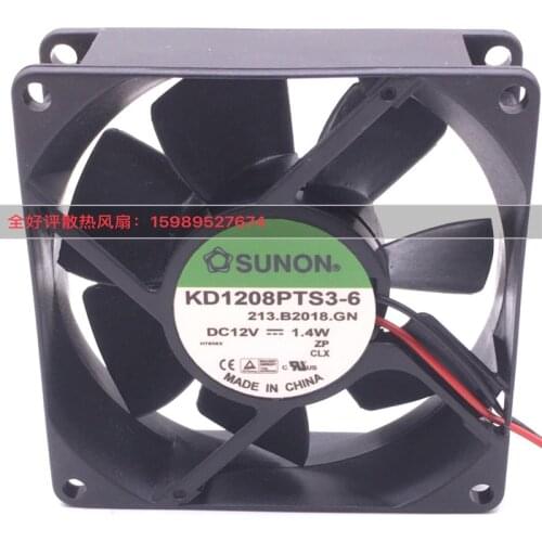 KD1208PTS3-6 12V 1.4W 8CM 8025 80 * 80 * 25 2-wire fan