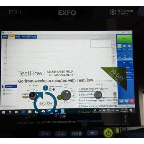 Original EXFO FTB-1 v2 FTB-735C-SM4, SM, 1310/1490/1550nm, 42/41/41dB OTDR 1490nm PON OTDR with SC adpater