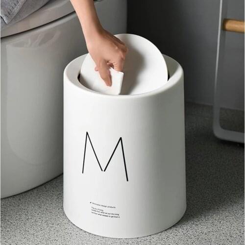 Nordic Plastic Matte Trash Can Garbage Dust Bin Storage Bucket Paper Basket Home Office Kitchen Waste Bin Without Lid Trash Bin