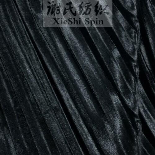 3Metres Black Pleated Crushed Golden Velvet Fabric Cloth For Autumn And Winter Strapless Dress Skirt Crumpled Silk Velvet Fabric