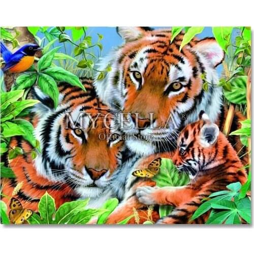 Full Diamond Embroidery Animal Tiger 5D diy Diamond Painting Cross Stitch 3D Diamond Mosaic Needlework Crafts Christmas Gift