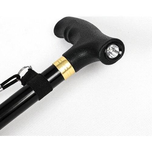 Adjustable Folding Cane Collapsible Portable Walking Stick for Men and Women with LED Light & Comfy T Handle Arthritis Seniors