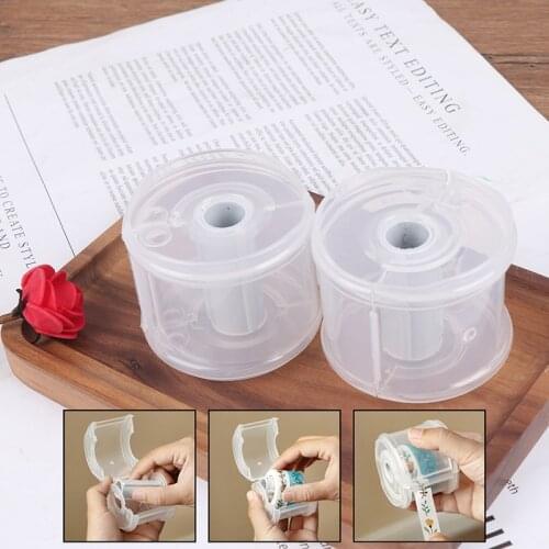1pcs Round 5.5*6.5cm tape cutter stationery transparent tape collection cutting box