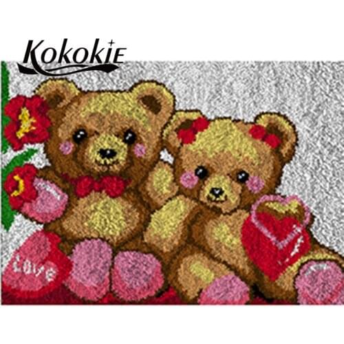 Christmas latch hook kits for adults large printed canvas yarn carpet diy latch hook rug kits carpet embroidery carpet diy rug