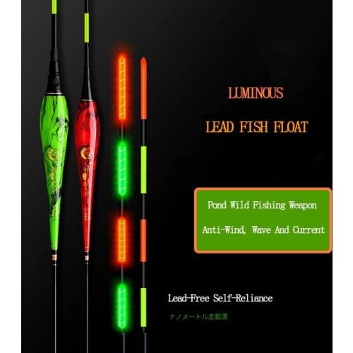 RQNQ 2021 1PCS New Latest Lead-free Buoy, LED Luminous Float, Lead-free Self-supporting Buoy, Windproof, Wave And Water Current