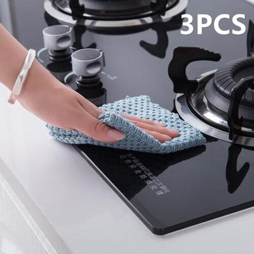 Kitchen Cleaning Cloth Clean Wiping Rag Dish Dishcloth Coral Fleece Hand Towel Strong Absorbent Reusable Kitchen Oil Wash Towels
