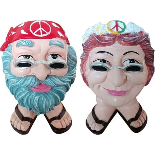 Nordic Resin Muggle Face Vase Couples Face Indoor Outdoor Plants Planter Pot Patio Lawn Yard Sculpture Flower Vase Home Decor