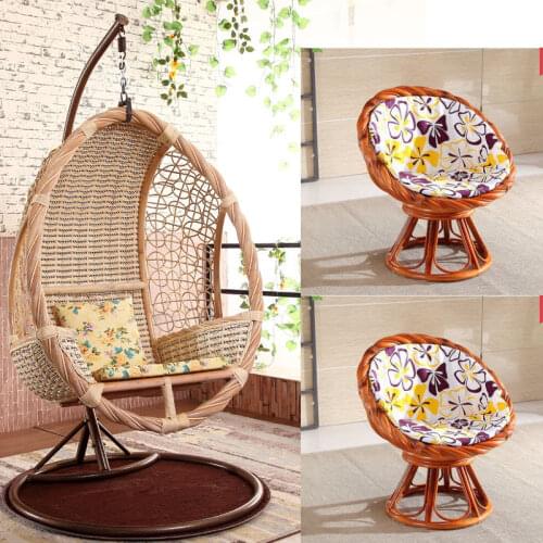 GY Real Rattan Basket Cushion Swing Single Rattan Chair Cloth Cushion Glider Swivel Chair Soft Cushion Leisure Chair Cushion