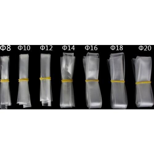 1 Meter 2:1 8MM 10MM 12MM 14MM 16MM 18MM 20MM Transparent Clear Heat Shrink Tube Shrinkable Tubing Sleeving Wrap Wire kits