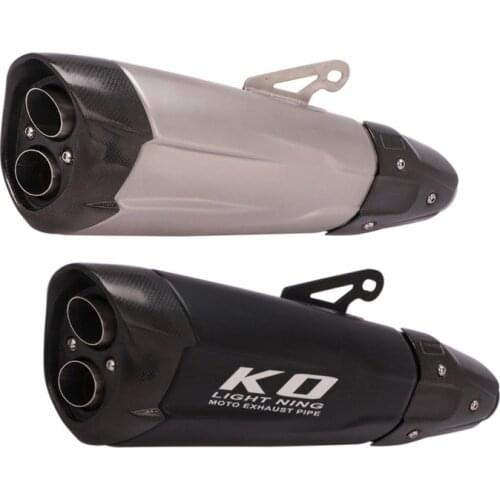 Universal 38-51 mm Motorcycle Exhaust Pipe No DB Killer Muffler Escape Dual-outlet Exhaust Tips for S1000RR TMAX 530 Duke 790