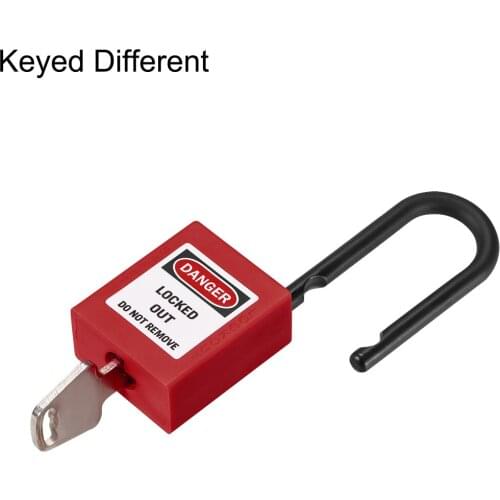 Uxcell Lockout Tagout Safety Padlock 38mm Nylon Shackle Keyed Alike Red