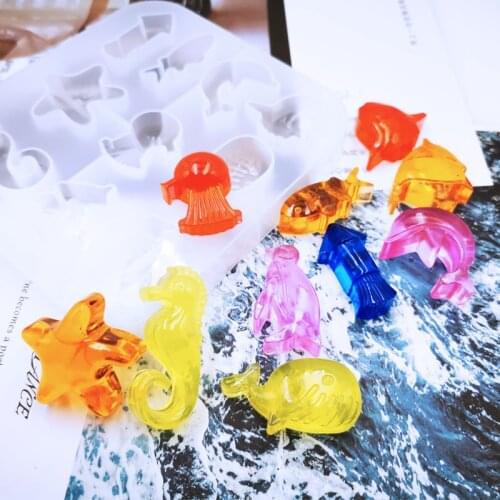 DIY Jewelry Marine Style Crystal UV Epoxy Mold Creative Starfish Penguin Shape Collection Silicone Molds