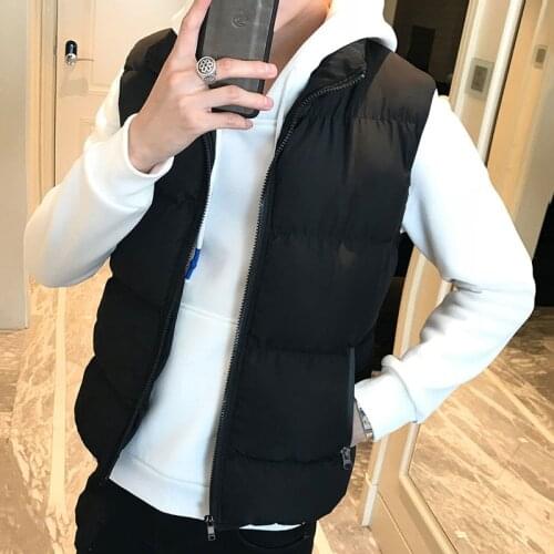 Cotton Vest Men 2021 Newest Mens Autumn Korean Style Trendy Jacket Casual Vest Mens Slim Handsome Down Men Clothing
