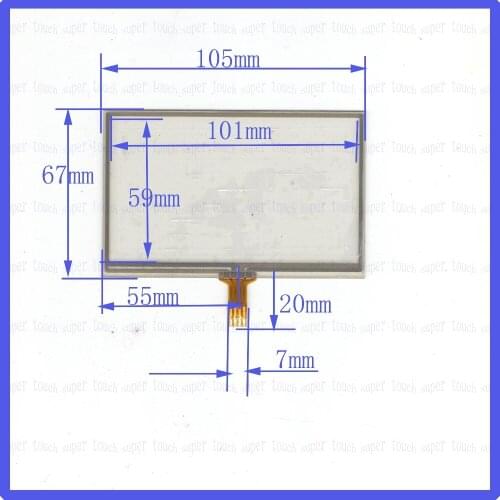 ZhiYuSun for LQ043T3DW01 4.3 inch 105*67 4 wire TOUCH SCREEN the glass touch for GPS this is compatible