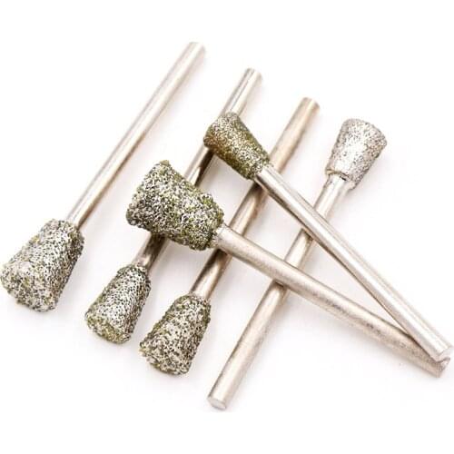 10 Pcs K5 3/4/5/6mm Diamond Drill Bit Diamond Grinding Head Mounted Electroplated emery grinding head Grit 60