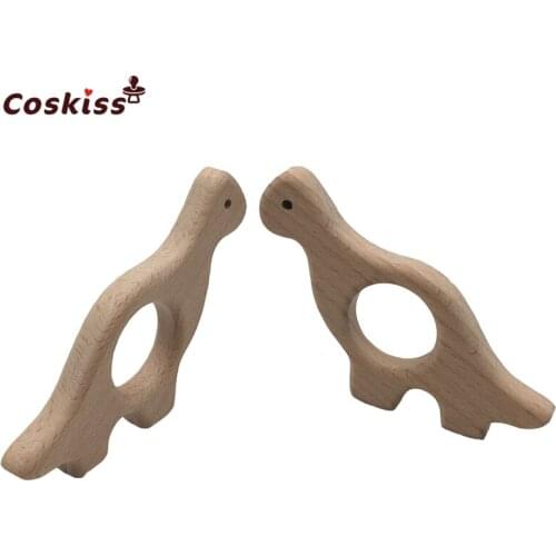 10pcs Baby Teether Brachiosaurus Baby DIY Jewelry Pendants Necklace Bracelets Accessories BPA Free Dinosaur Wooden Teether