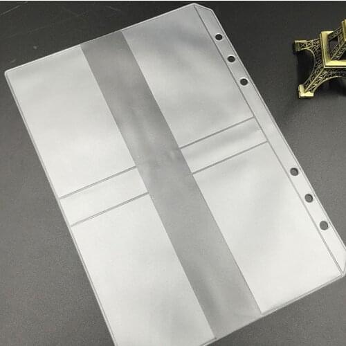 20pcs A5 Loose Leaf PVC Transparent Storage Bag Sticker Ticket Card Organizer Bag Spiral Notebook Diary Coil Ring Binder Filler