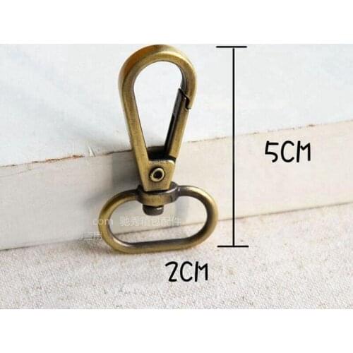 20pcs/lot Vintage Metal Luggage bag Dog buckle Snap hook,Bag hanger Lobster Clasp DIY Sewing handmade Key chain buttons LW0703