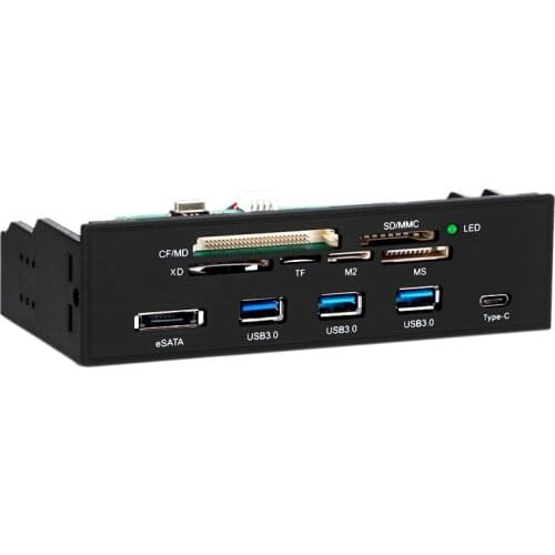 5.25 Inch Optical Drive Expansion USB3.0 6GBps ESATA Front Panel Hub for PC Desktop