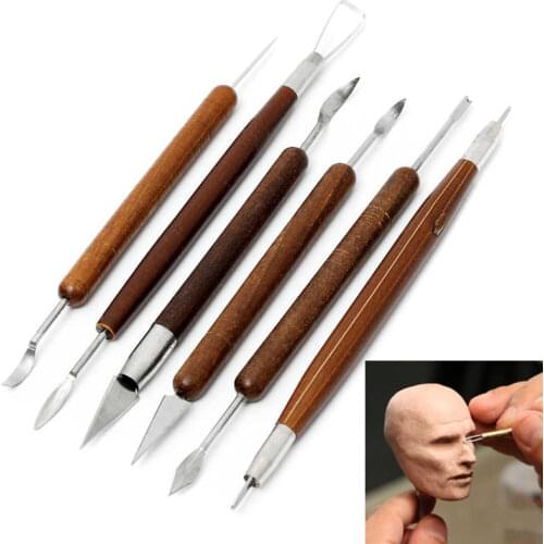 6pcs Assorted Polymer Clay Pottery Ceramics Sculpting Carving Tools Craft