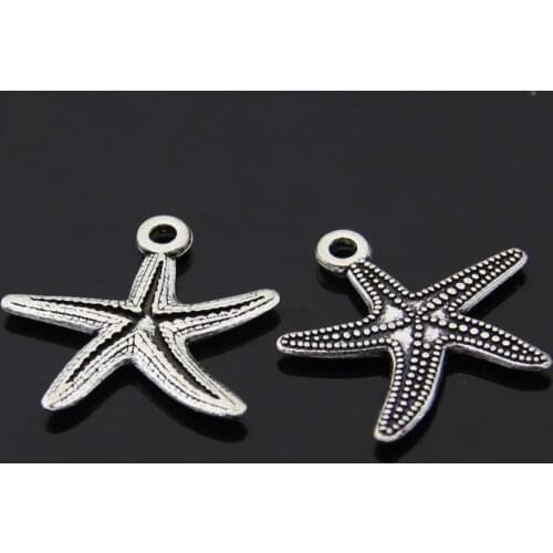 80pcs 27mmx28mm Metal Vintage Charms Starfish Charms Fashion Jewelry Findings Accessories Parts for DIY
