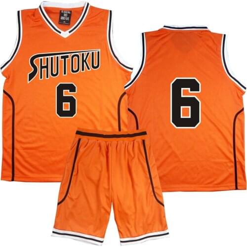 Anime Kuroko no Basuke Basket Cosplay Shutoku School Uniforms Midorima Shintaro Men Jersey Sportswear T-shirt Shorts Set