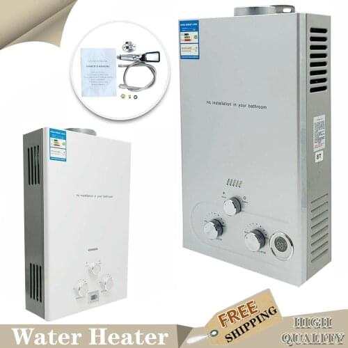 8L/10L Natural Gas Tankless Water Heater 16/20KW Portable Tankless Instant Hot Water Heater Boiler Shower With Shower Head Kit