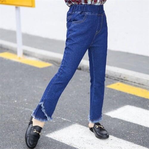 Kids Girls Jeans Childrens Clothing Girls' Jeans Stretch Big Childrens Spring and Autumn Baby Girls' Trousers 3-12 Ages